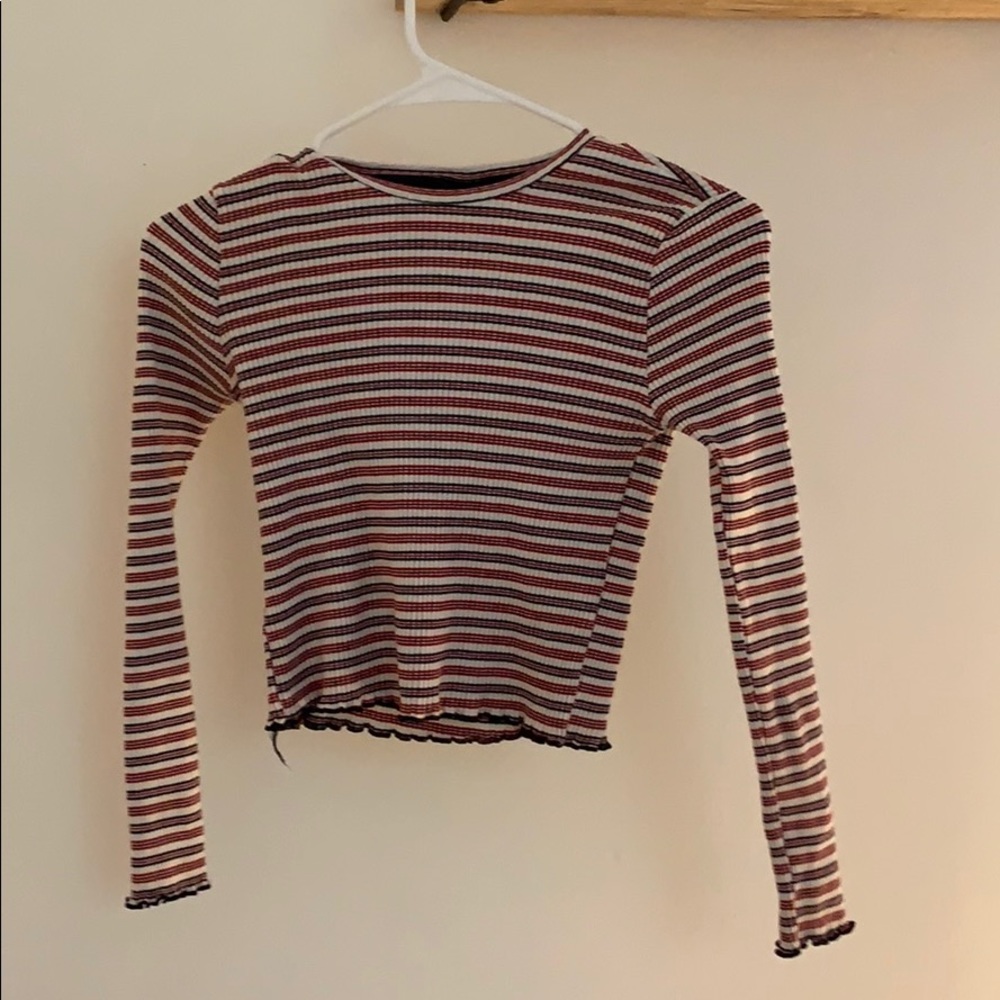 Zara Ruffle Texture Crop Top